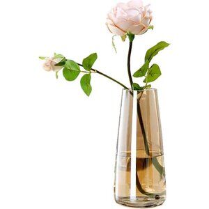 Modern Glass Vase Irised Crystal Clear Glass Vase for Home Office
